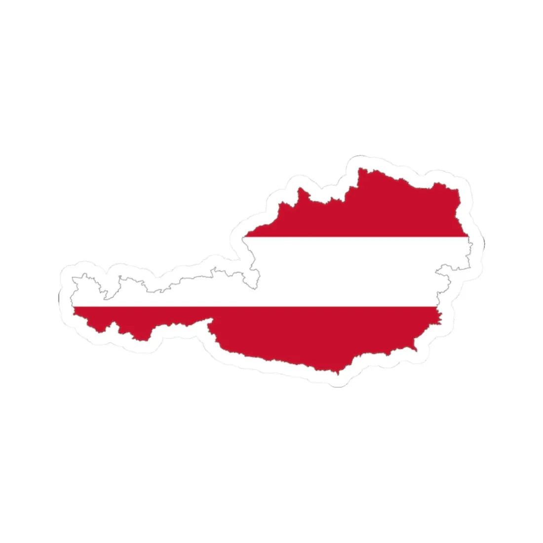 Austria-Flagmap (Austria) STICKER Vinyl Kiss-Cut Decal 2 Inch White - The Sticker Space