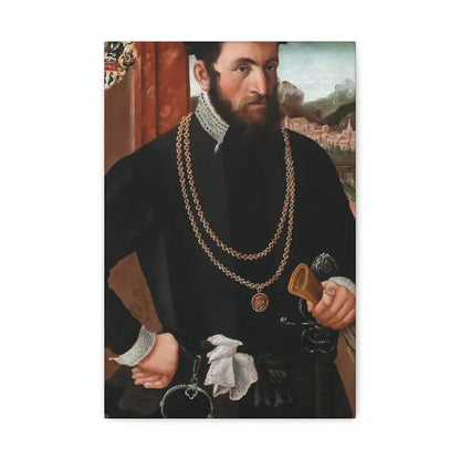 Austrian Court Painter - Portrait of the Imperial Privy Councillor Anton Rummel von Lichtenau, his coat - Canvas Wall Art 12" x 18" 1.25" - The Sticker Space