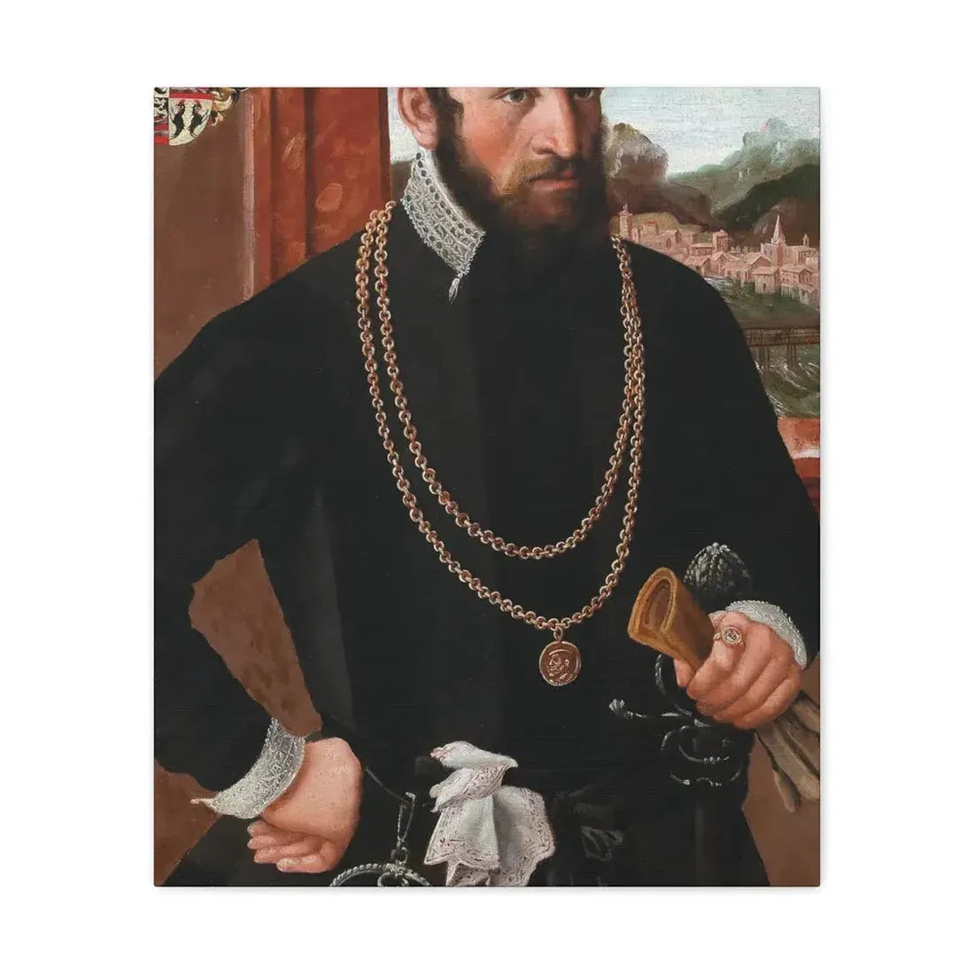 Austrian Court Painter - Portrait of the Imperial Privy Councillor Anton Rummel von Lichtenau, his coat - Canvas Wall Art 20″ x 24″ 1.25" - The Sticker Space
