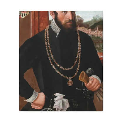 Austrian Court Painter - Portrait of the Imperial Privy Councillor Anton Rummel von Lichtenau, his coat - Canvas Wall Art 20″ x 24″ 1.25" - The Sticker Space