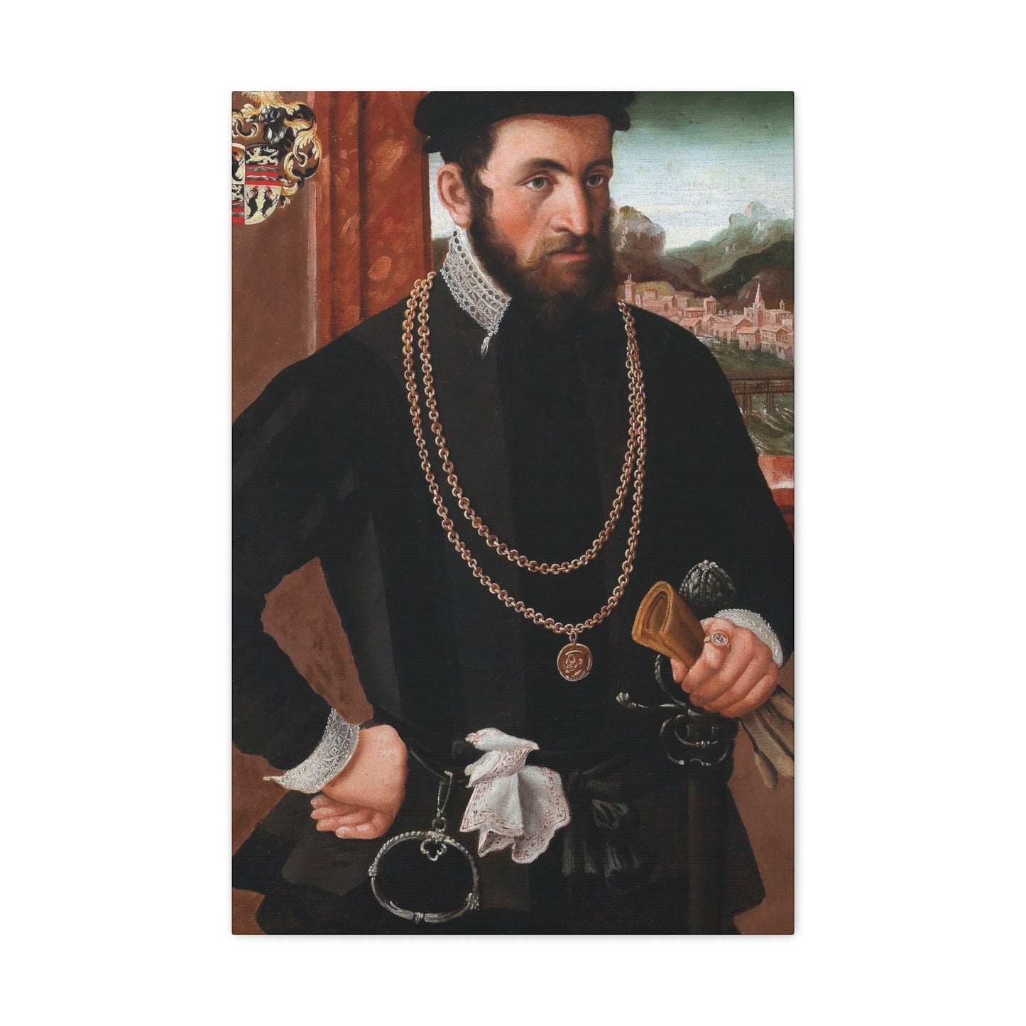 Austrian Court Painter - Portrait of the Imperial Privy Councillor Anton Rummel von Lichtenau, his coat - Canvas Wall Art-20″ x 30″-The Sticker Space