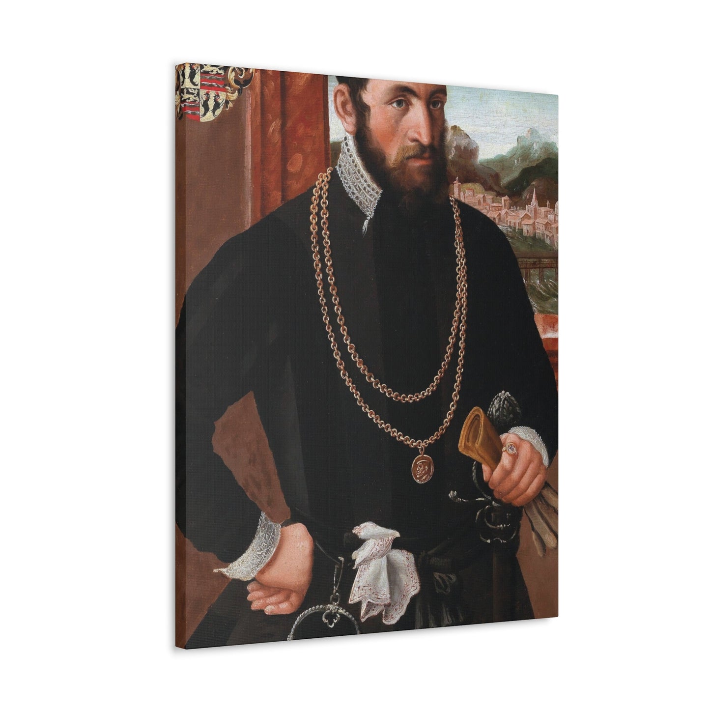 Austrian Court Painter - Portrait of the Imperial Privy Councillor Anton Rummel von Lichtenau, his coat - Canvas Wall Art-The Sticker Space