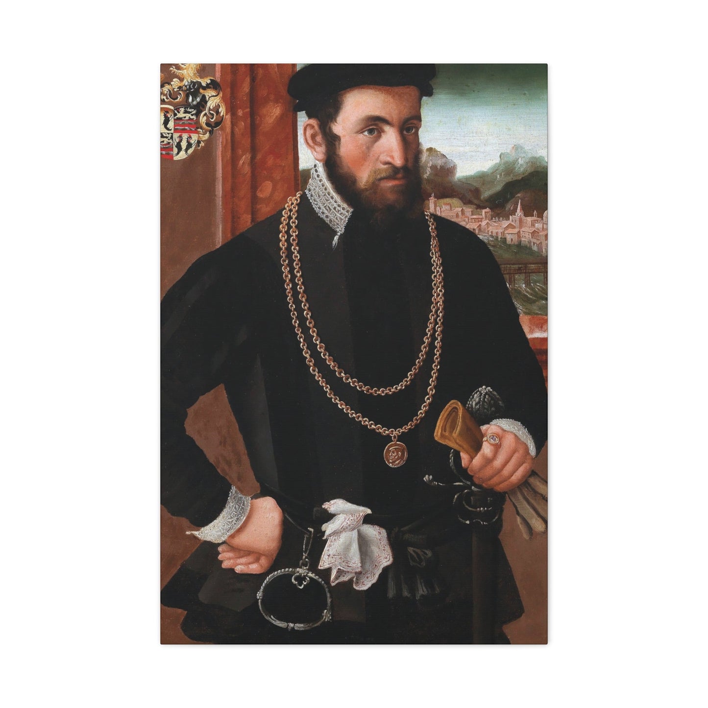 Austrian Court Painter - Portrait of the Imperial Privy Councillor Anton Rummel von Lichtenau, his coat - Canvas Wall Art-24″ x 36″-The Sticker Space