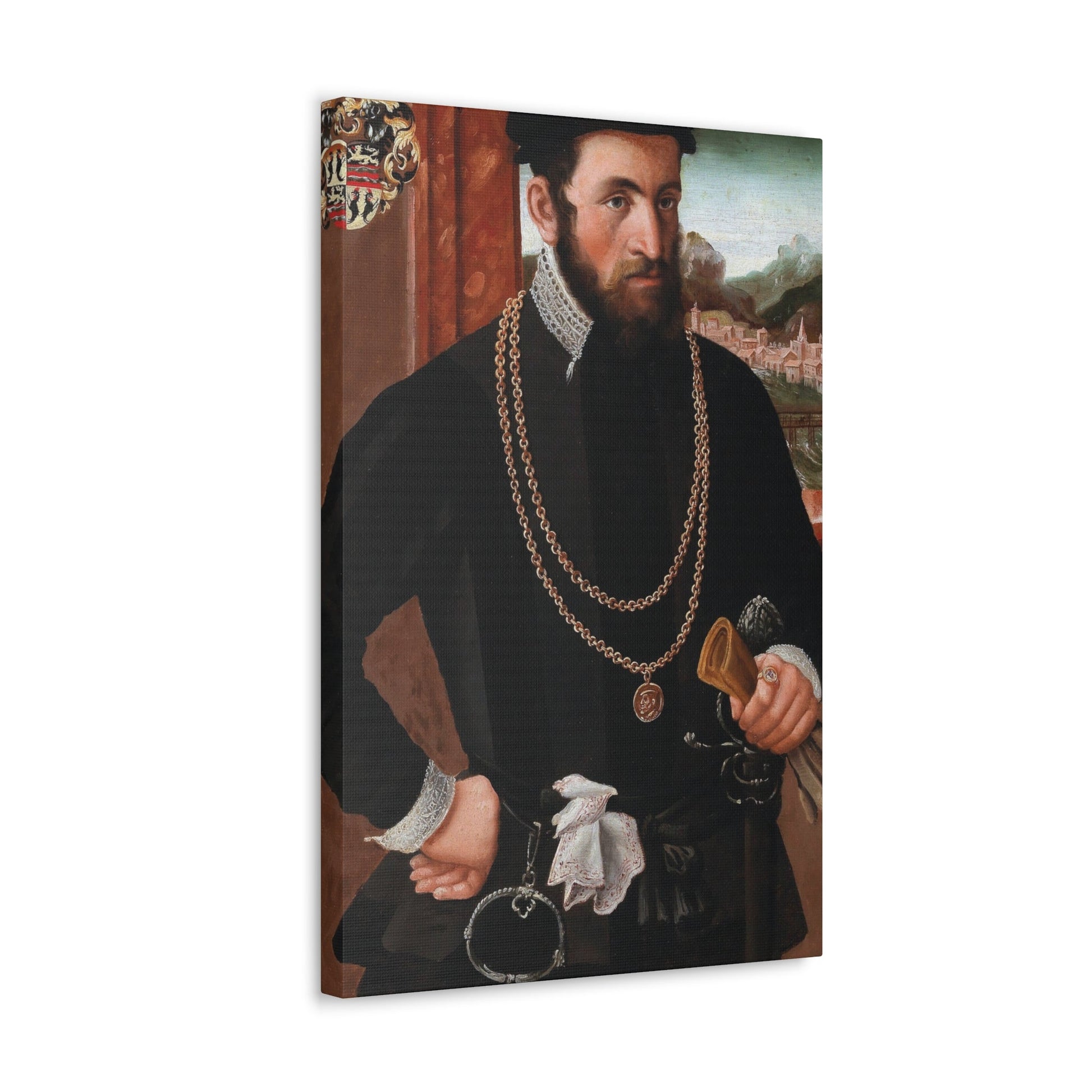 Austrian Court Painter - Portrait of the Imperial Privy Councillor Anton Rummel von Lichtenau, his coat - Canvas Wall Art-The Sticker Space