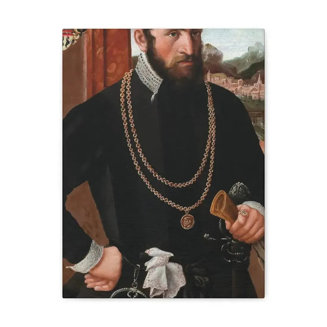 Austrian Court Painter - Portrait of the Imperial Privy Councillor Anton Rummel von Lichtenau, his coat - Canvas Wall Art - The Sticker Space