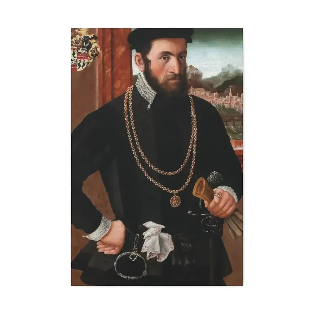 Austrian Court Painter - Portrait of the Imperial Privy Councillor Anton Rummel von Lichtenau, his coat - Canvas Wall Art - The Sticker Space