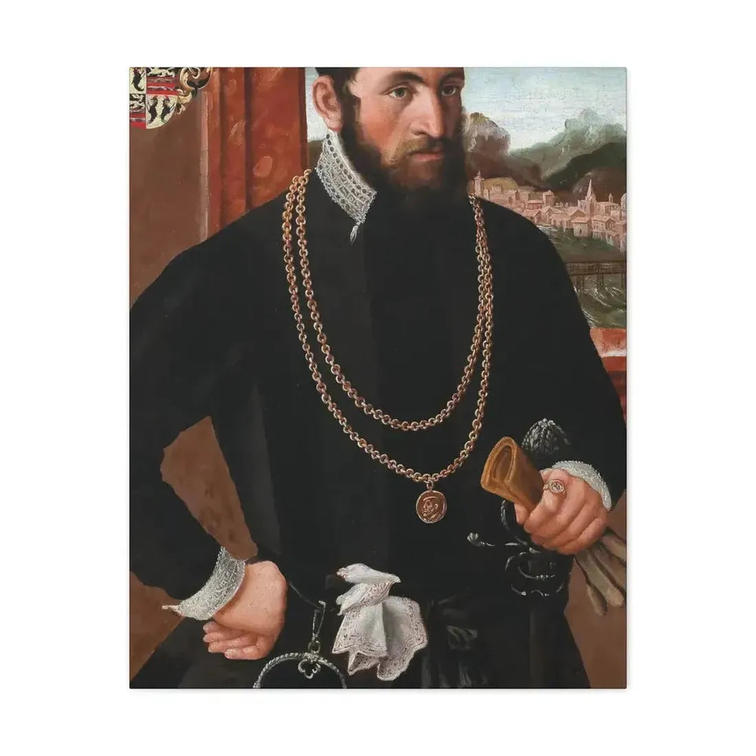 Austrian Court Painter - Portrait of the Imperial Privy Councillor Anton Rummel von Lichtenau, his coat - Canvas Wall Art - The Sticker Space
