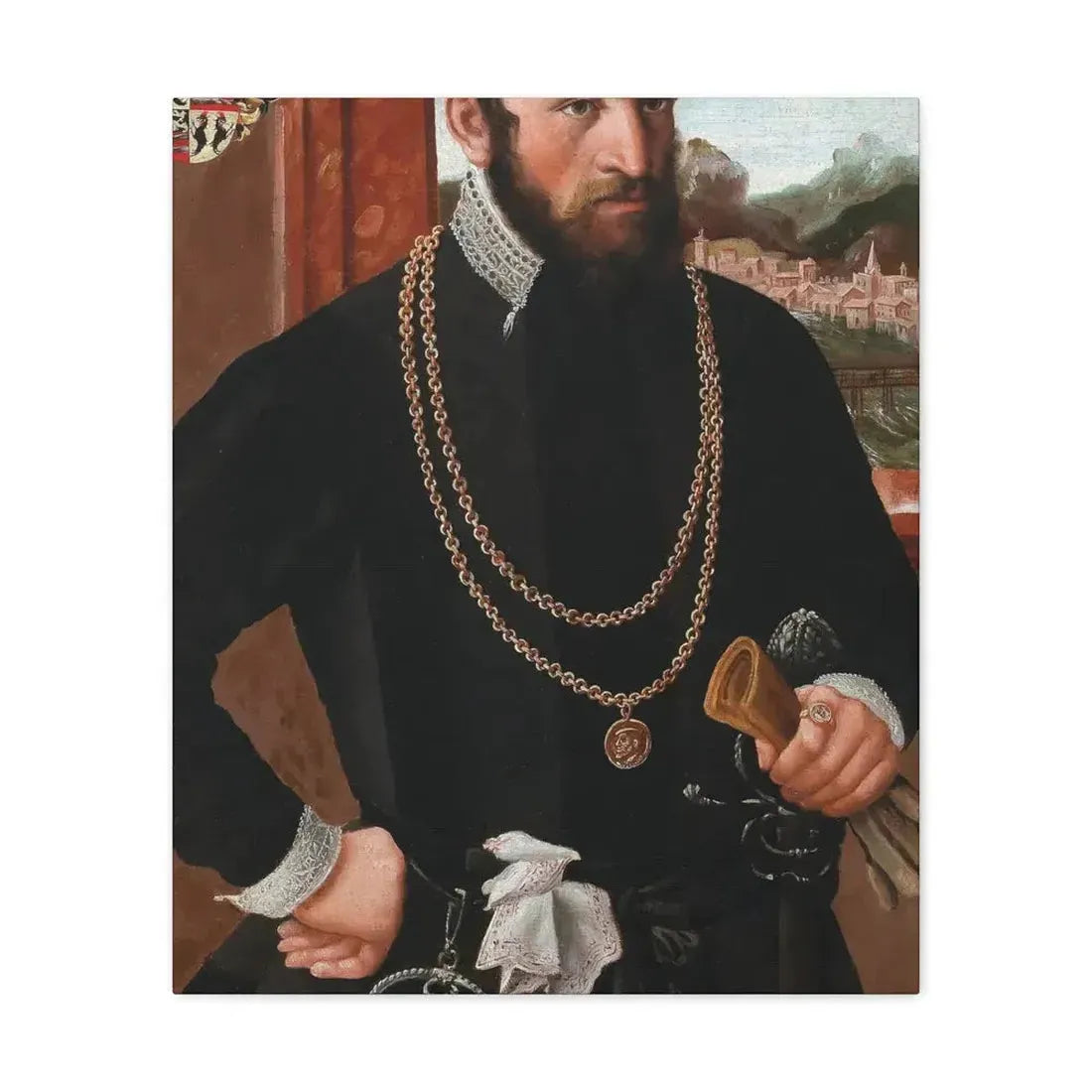 Austrian Court Painter - Portrait of the Imperial Privy Councillor Anton Rummel von Lichtenau, his coat - Canvas Wall Art - The Sticker Space