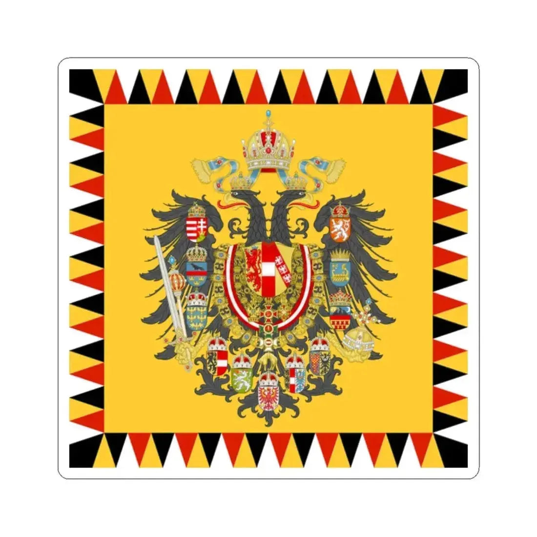 Austrian Imperial Standard - Infantry pattern mix early 19th century (Austria) STICKER Vinyl Kiss-Cut Decal 2 Inch White - The Sticker Space