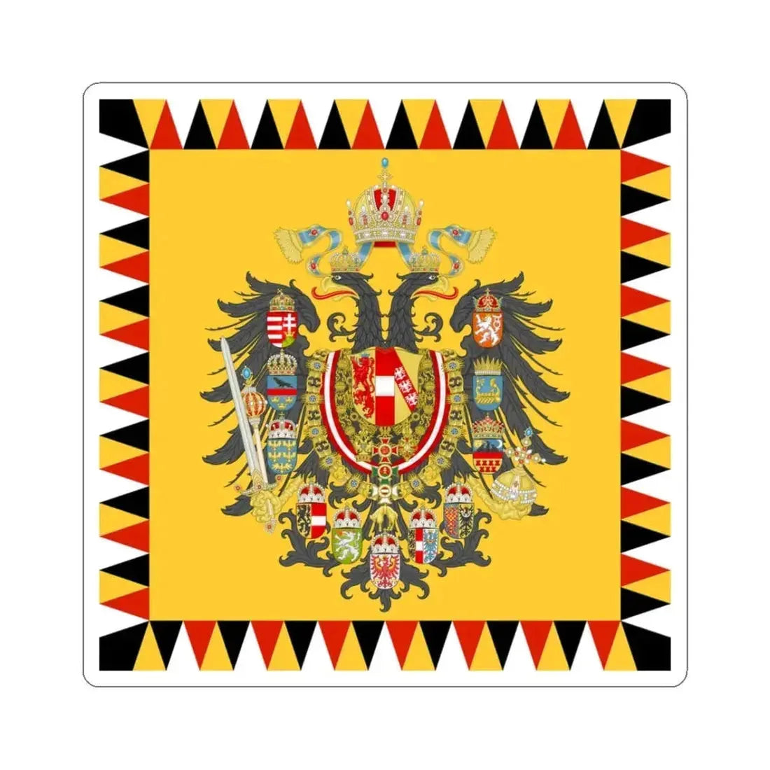 Austrian Imperial Standard - Infantry pattern mix early 19th century (Austria) STICKER Vinyl Kiss-Cut Decal 3 Inch White - The Sticker Space