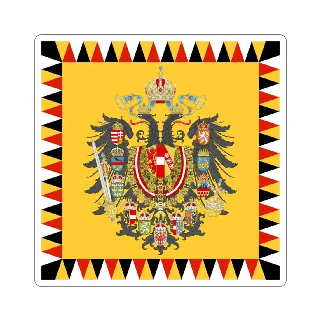 Austrian Imperial Standard - Infantry pattern mix early 19th century (Austria) STICKER Vinyl Kiss-Cut Decal 4 Inch White - The Sticker Space