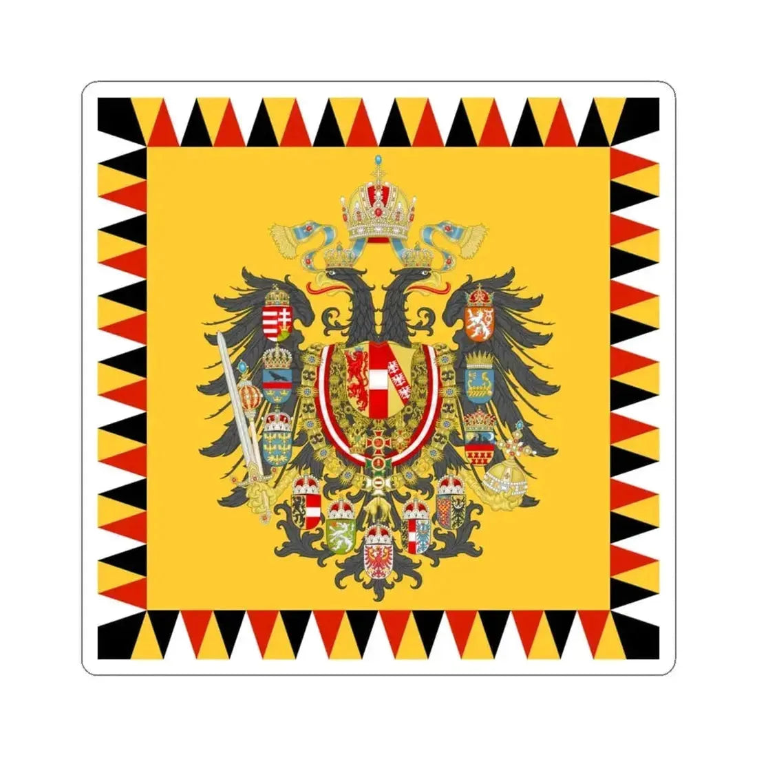 Austrian Imperial Standard - Infantry pattern mix early 19th century (Austria) STICKER Vinyl Kiss-Cut Decal 6 Inch White - The Sticker Space