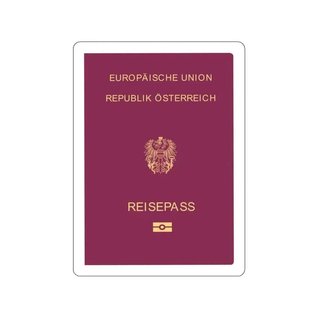 Austrian Passport STICKER Vinyl Die-Cut Decal 5 Inch - The Sticker Space