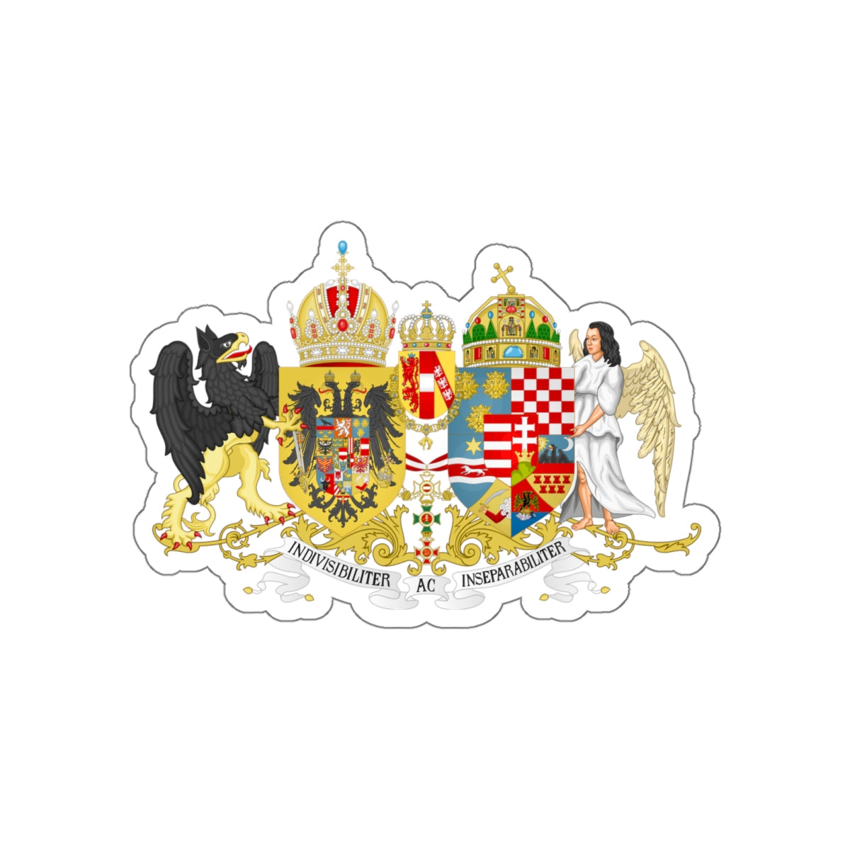 Austro-hungarian coat of arms 1914 STICKER Vinyl Die-Cut Decal-White-The Sticker Space