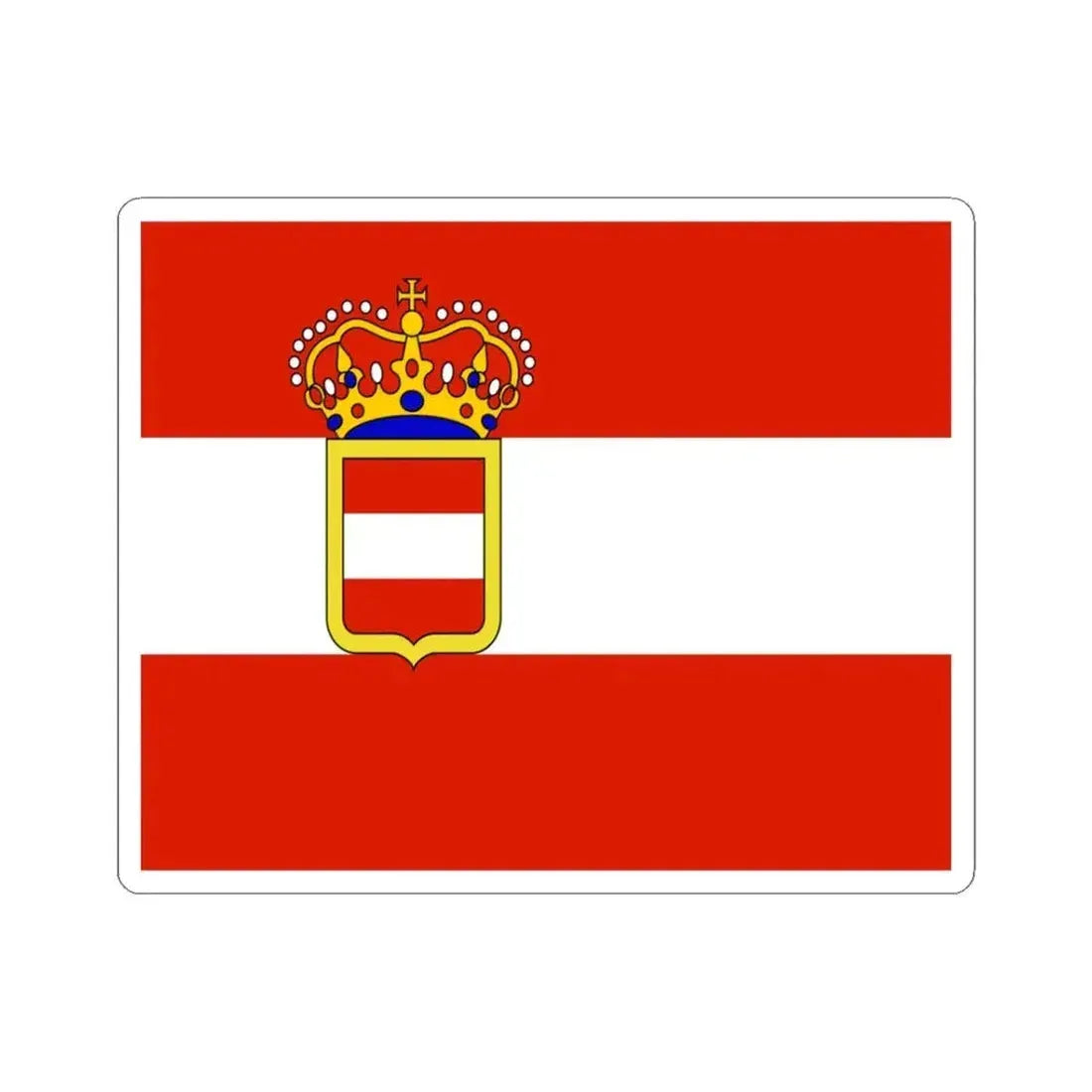 Austro-Hungarian Naval Jack 1894 (Austria) STICKER Vinyl Kiss-Cut Decal 3 Inch White - The Sticker Space