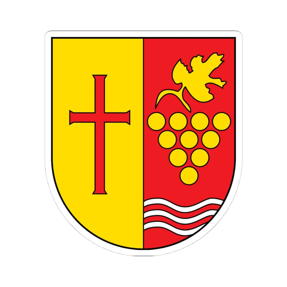 AUT Deutschkreutz COA (Austria) (Coat of Arms) STICKER Vinyl Kiss-Cut Decal 4 Inch White - The Sticker Space