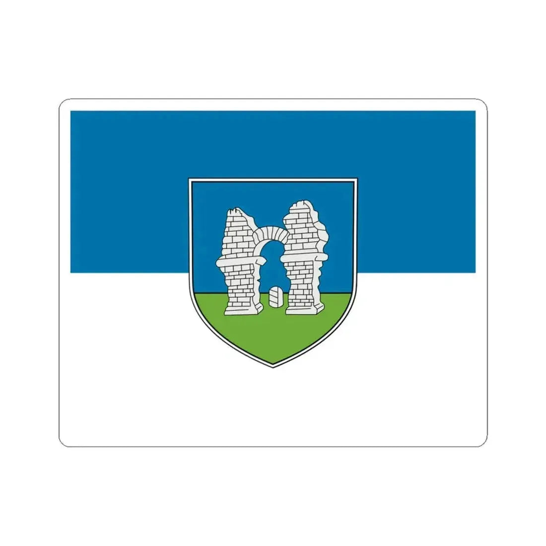 AUT Flagge Petronell-Carnuntum (Austria) STICKER Vinyl Kiss-Cut Decal 4 Inch White - The Sticker Space