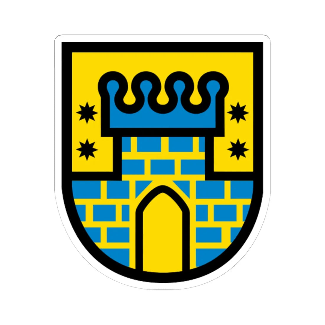 AUT Güssing COA (Austria) (Coat of Arms) STICKER Vinyl Kiss-Cut Decal 4 Inch White - The Sticker Space