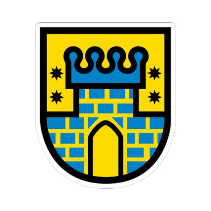 AUT Güssing COA (Austria) (Coat of Arms) STICKER Vinyl Kiss-Cut Decal 4 Inch White - The Sticker Space