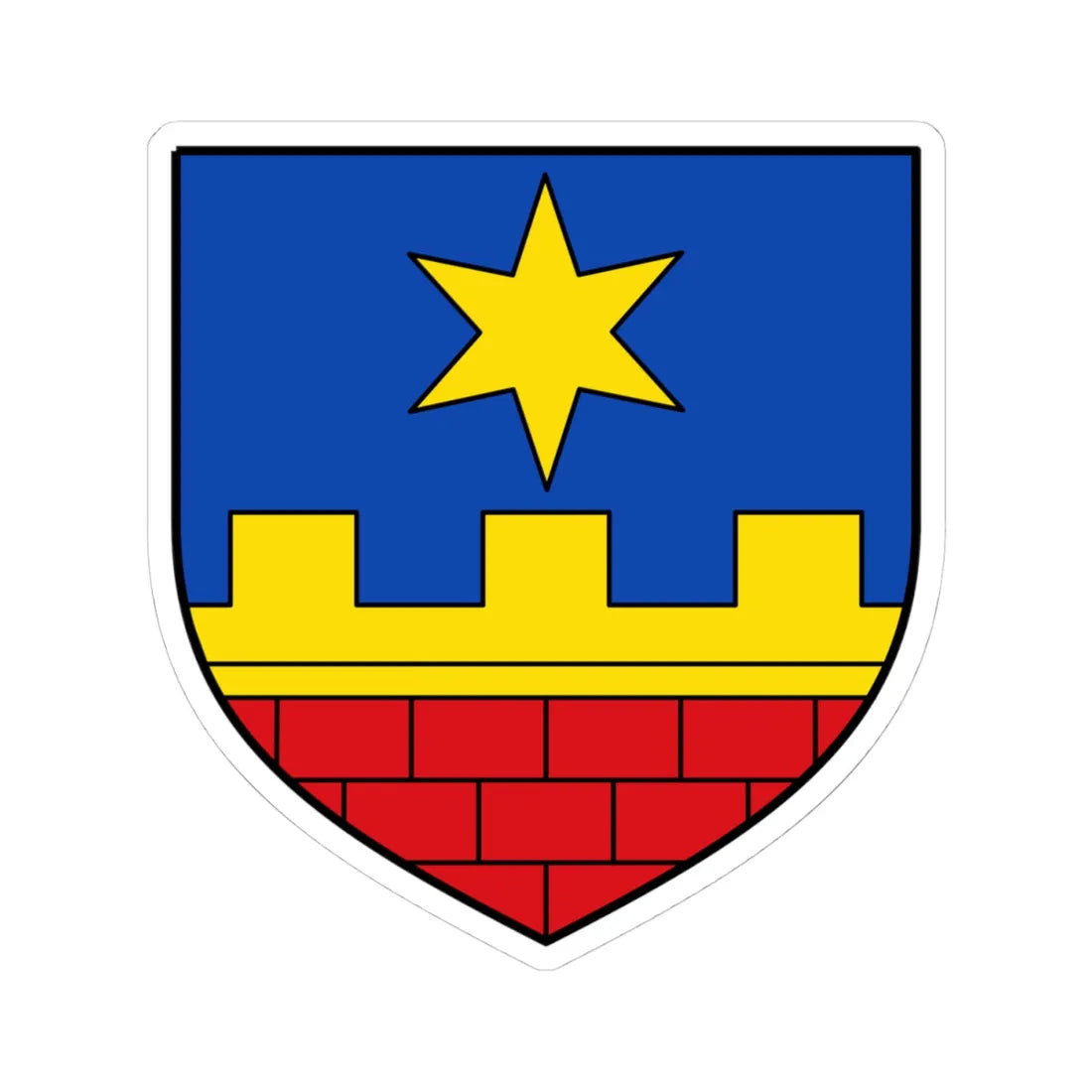 AUT Guntersdorf COA (Austria) (Coat of Arms) STICKER Vinyl Kiss-Cut Decal 4 Inch White - The Sticker Space