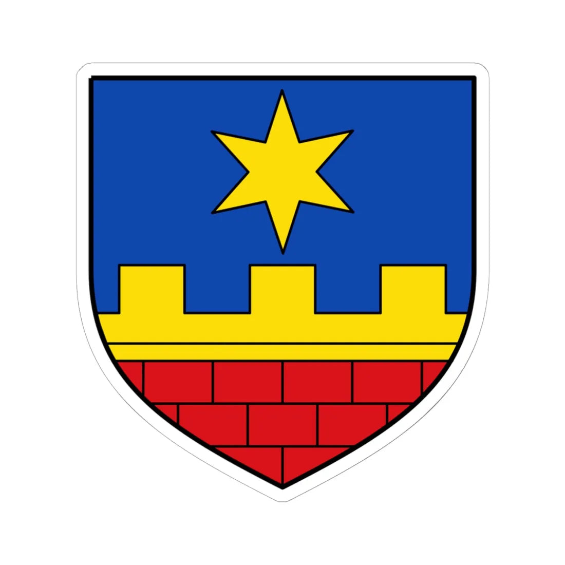 AUT Guntersdorf COA (Austria) (Coat of Arms) STICKER Vinyl Kiss-Cut Decal 6 Inch White - The Sticker Space