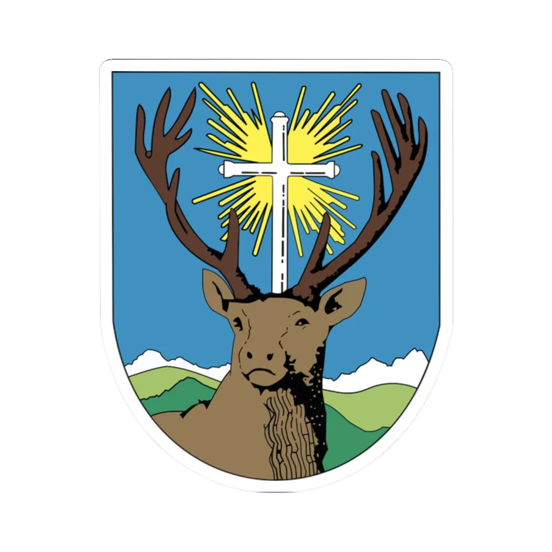 AUT Kalwang Steiermark Wappen (Austria) (Coat of Arms) STICKER Vinyl Kiss-Cut Decal 2 Inch White - The Sticker Space