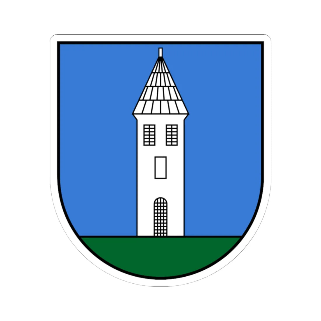 AUT Kittsee COA (Austria) (Coat of Arms) STICKER Vinyl Kiss-Cut Decal 4 Inch White - The Sticker Space