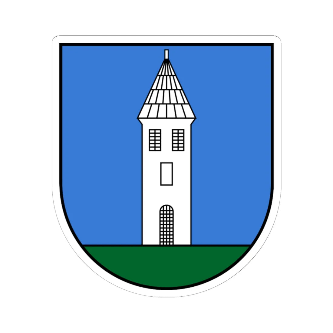 AUT Kittsee COA (Austria) (Coat of Arms) STICKER Vinyl Kiss-Cut Decal 6 Inch White - The Sticker Space