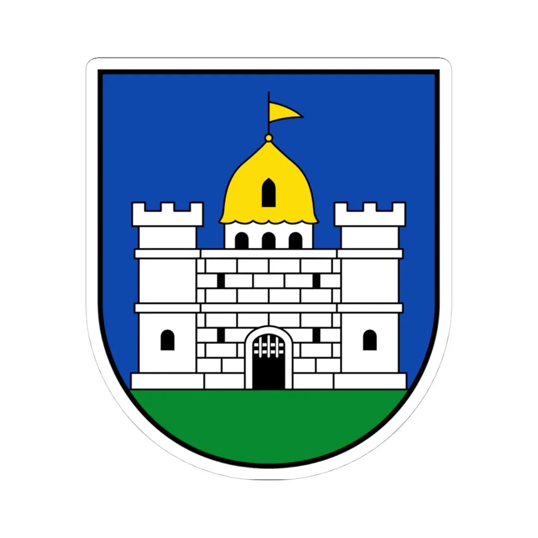 AUT Obdach COA 2016 (Austria) (Coat of Arms) STICKER Vinyl Kiss-Cut Decal 4 Inch White - The Sticker Space