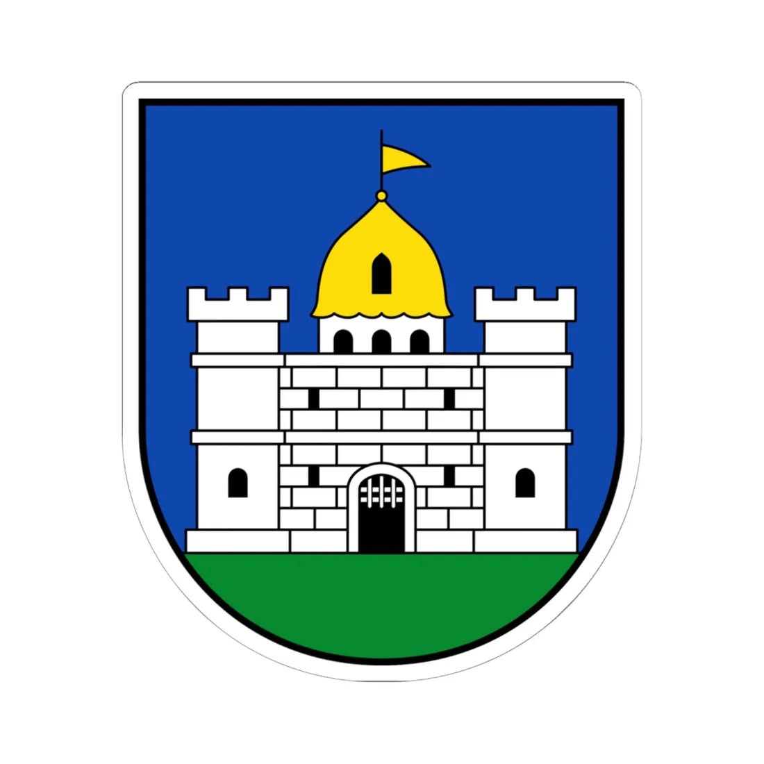 AUT Obdach COA 2016 (Austria) (Coat of Arms) STICKER Vinyl Kiss-Cut Decal 6 Inch White - The Sticker Space