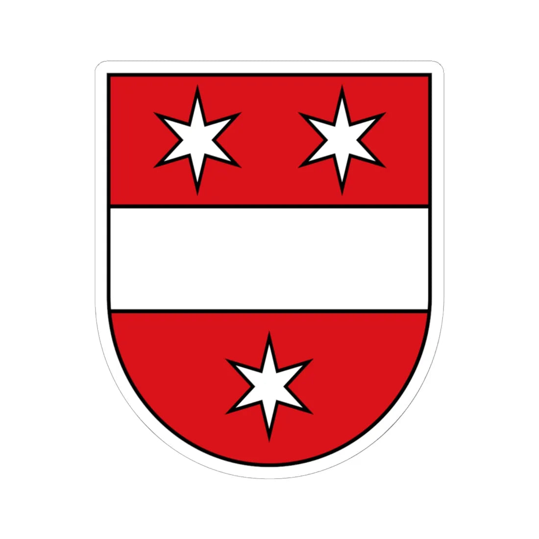 AUT Randegg COA (Austria) (Coat of Arms) STICKER Vinyl Kiss-Cut Decal 6 Inch White - The Sticker Space