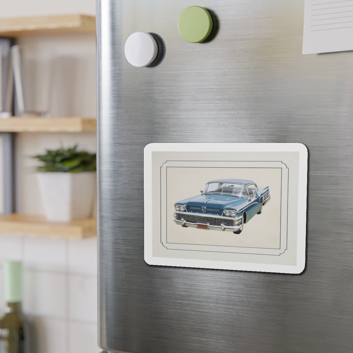 Automobile illustration 1 (Magazine Illustration) Refrigerator Magnet-The Sticker Space