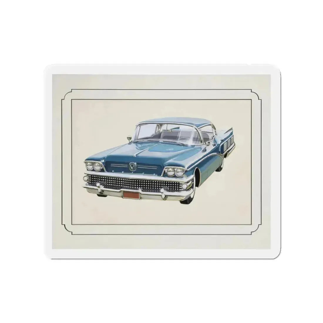 Automobile illustration 1 (Magazine Illustration) Refrigerator Magnet 2 Inch Die-Cut - The Sticker Space