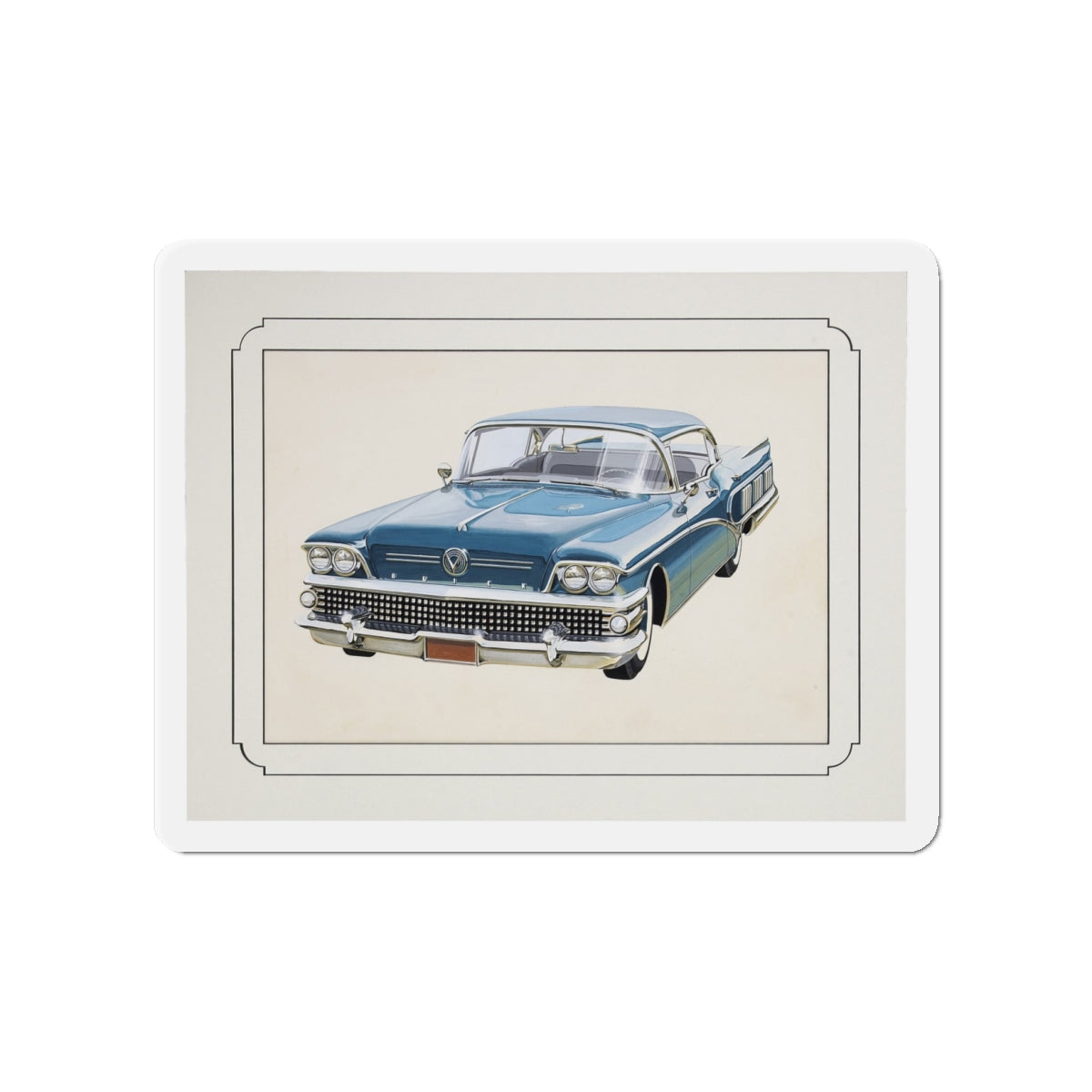 Automobile illustration 1 (Magazine Illustration) Refrigerator Magnet-4" x 4"-The Sticker Space