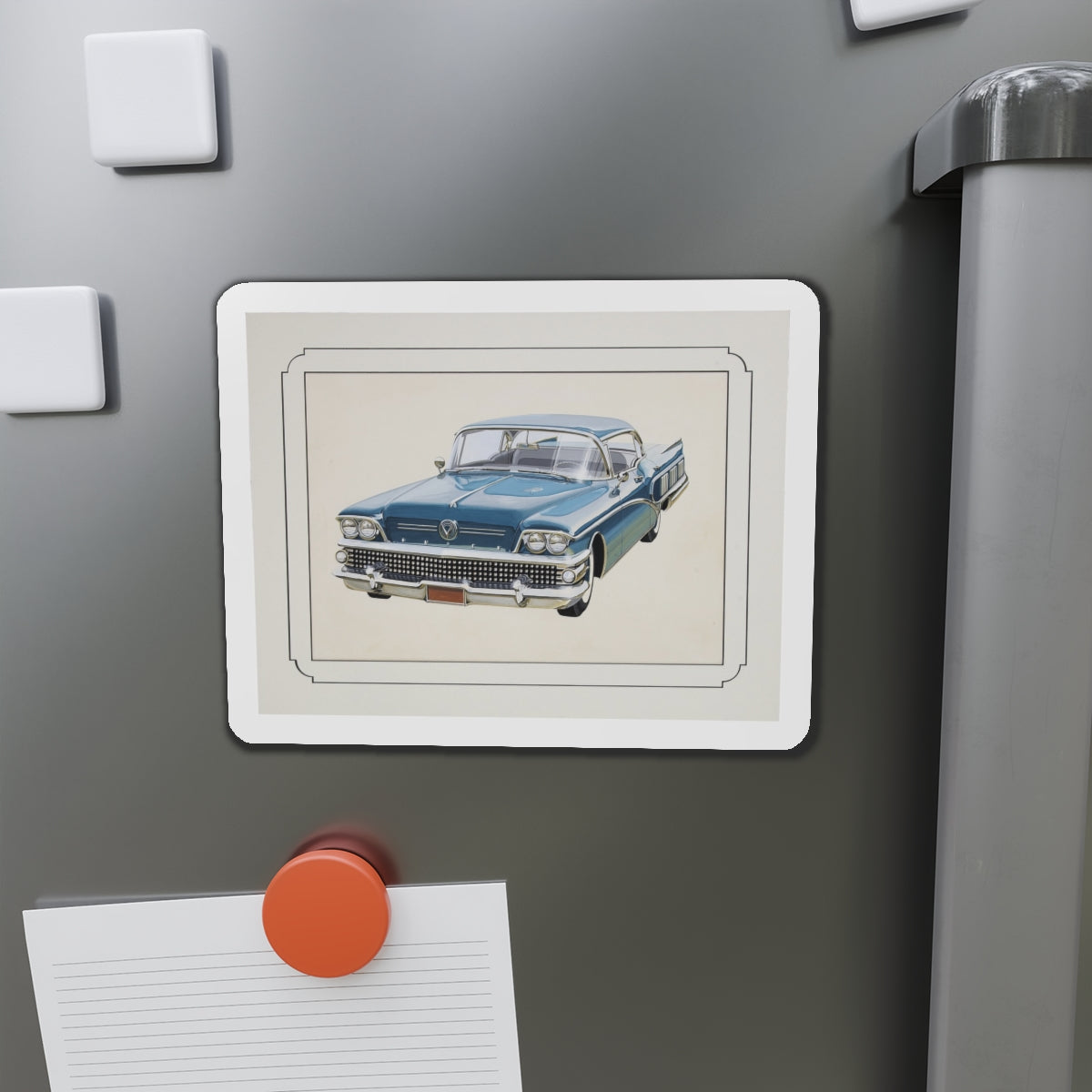 Automobile illustration 1 (Magazine Illustration) Refrigerator Magnet-The Sticker Space