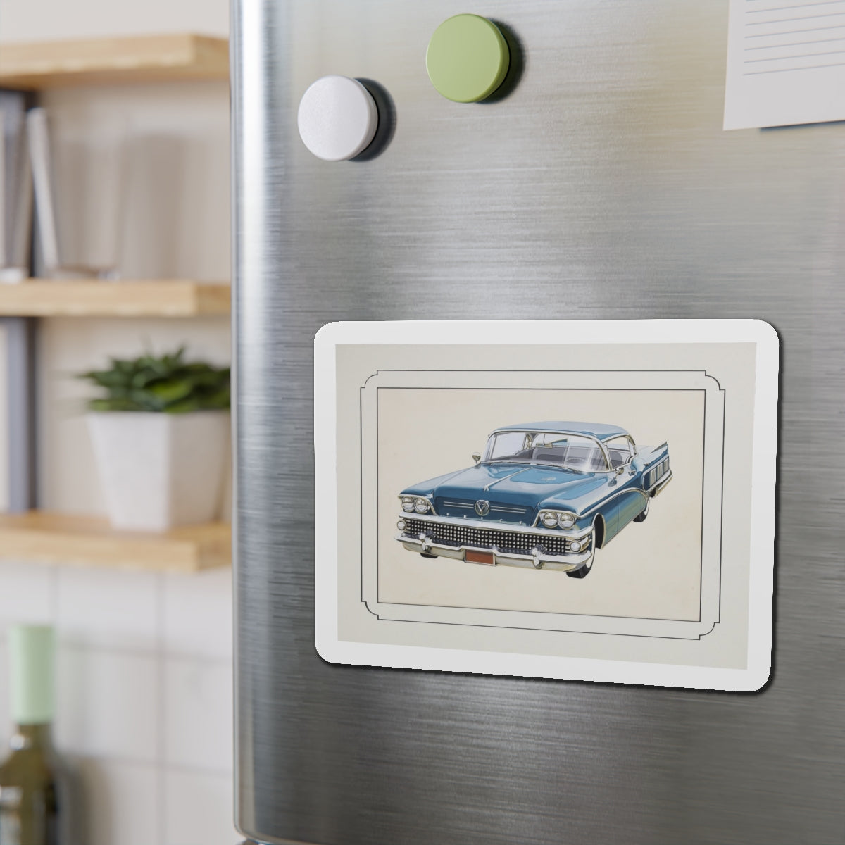 Automobile illustration 1 (Magazine Illustration) Refrigerator Magnet-The Sticker Space