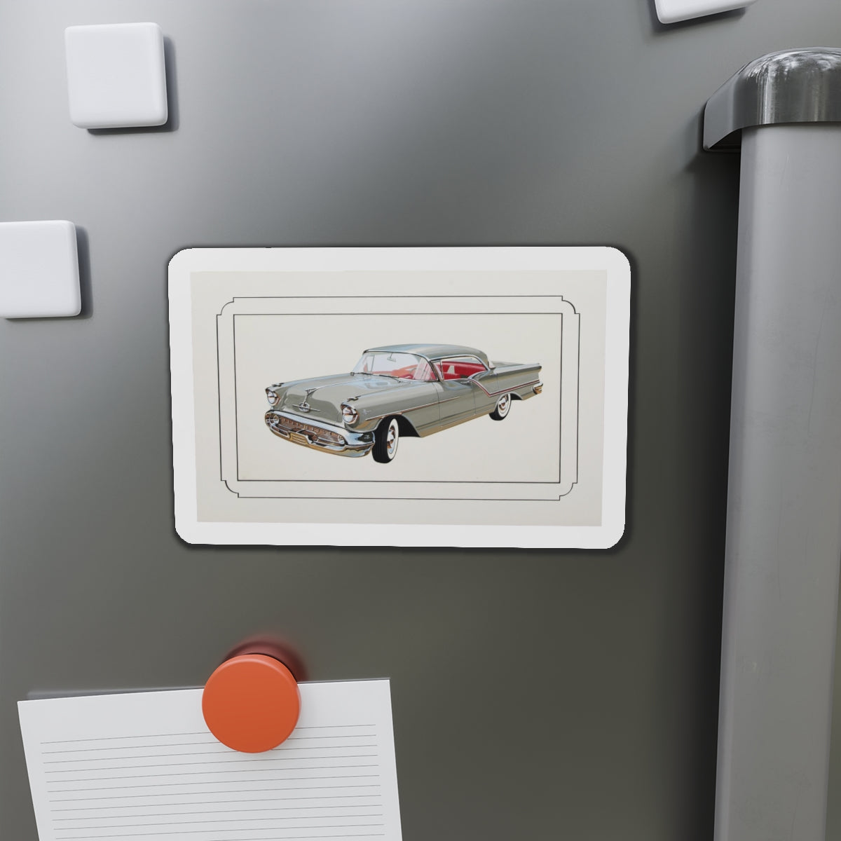 Automobile illustration 2 (Magazine Illustration) Refrigerator Magnet-The Sticker Space