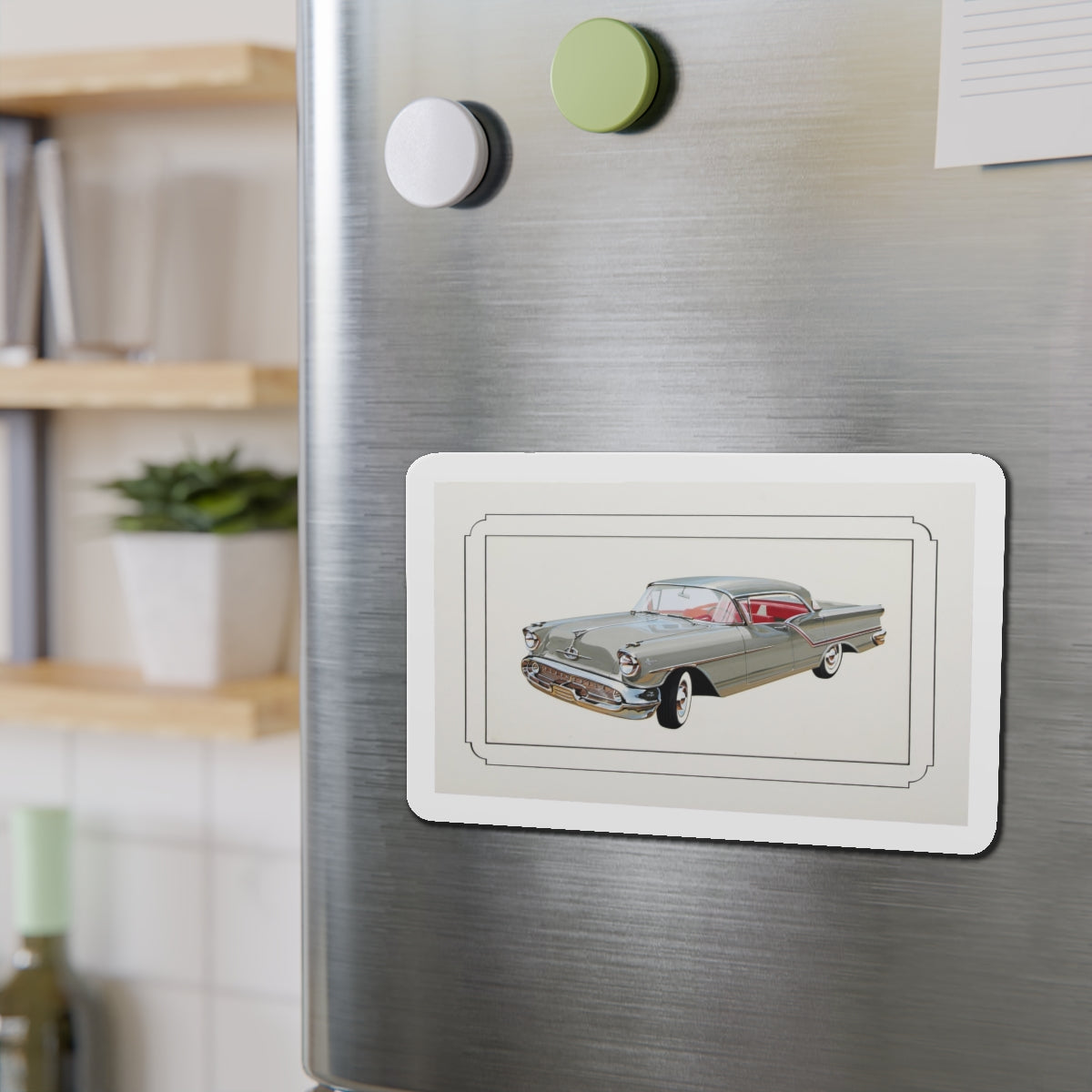 Automobile illustration 2 (Magazine Illustration) Refrigerator Magnet-The Sticker Space