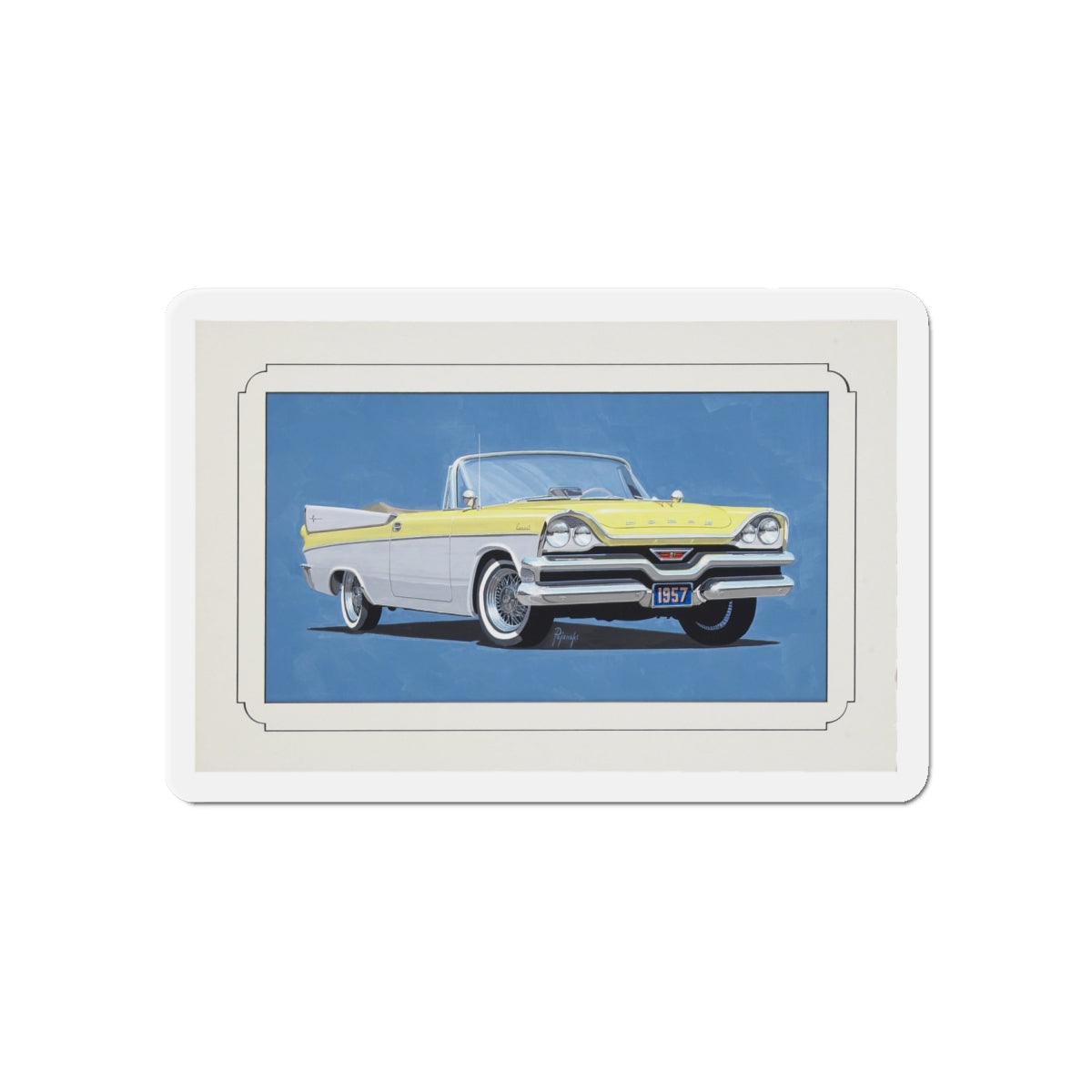 Automobile illustration 4 (Magazine Illustration) Refrigerator Magnet-6 × 6"-The Sticker Space