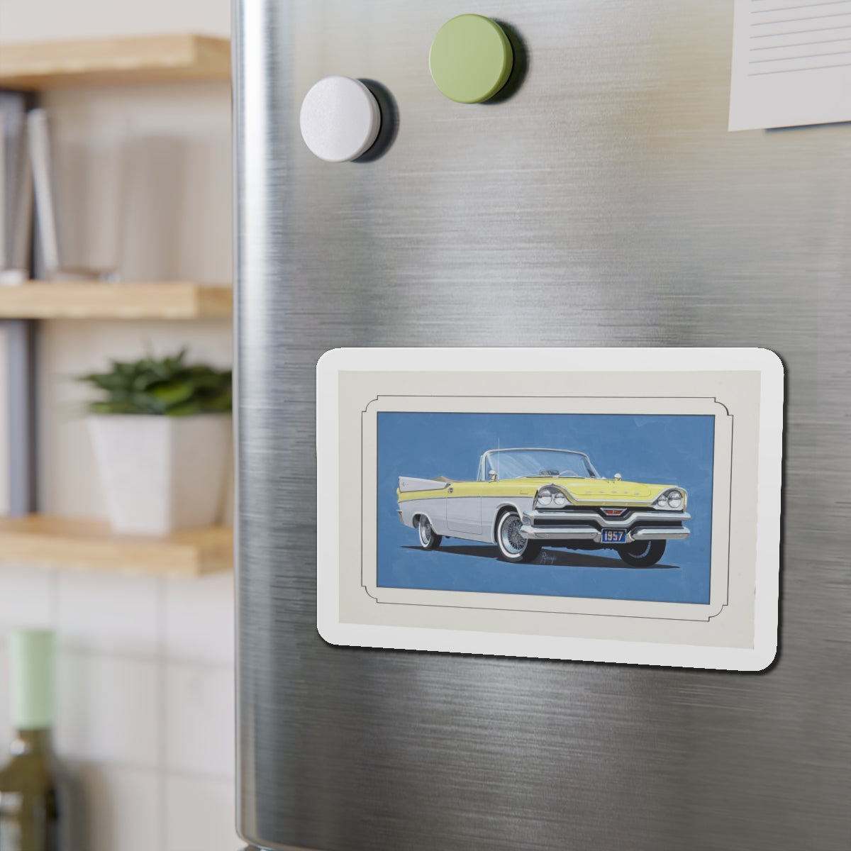 Automobile illustration 4 (Magazine Illustration) Refrigerator Magnet-The Sticker Space