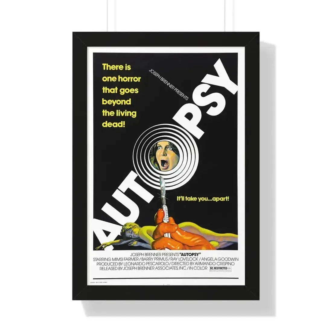 AUTOPSY 1975 - Framed Movie Poster 16″ x 24″ Black - The Sticker Space