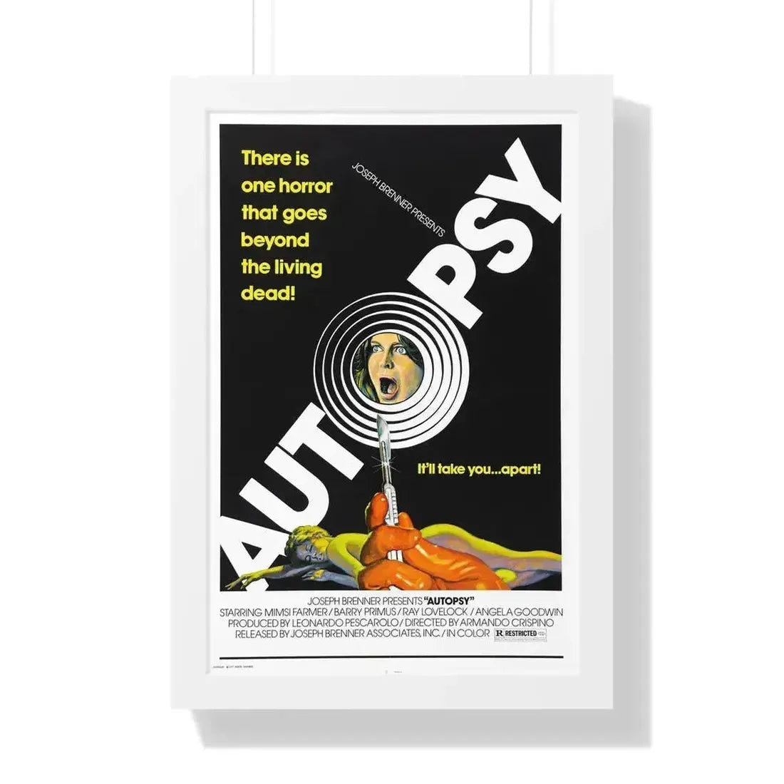 AUTOPSY 1975 - Framed Movie Poster 16″ x 24″ White - The Sticker Space