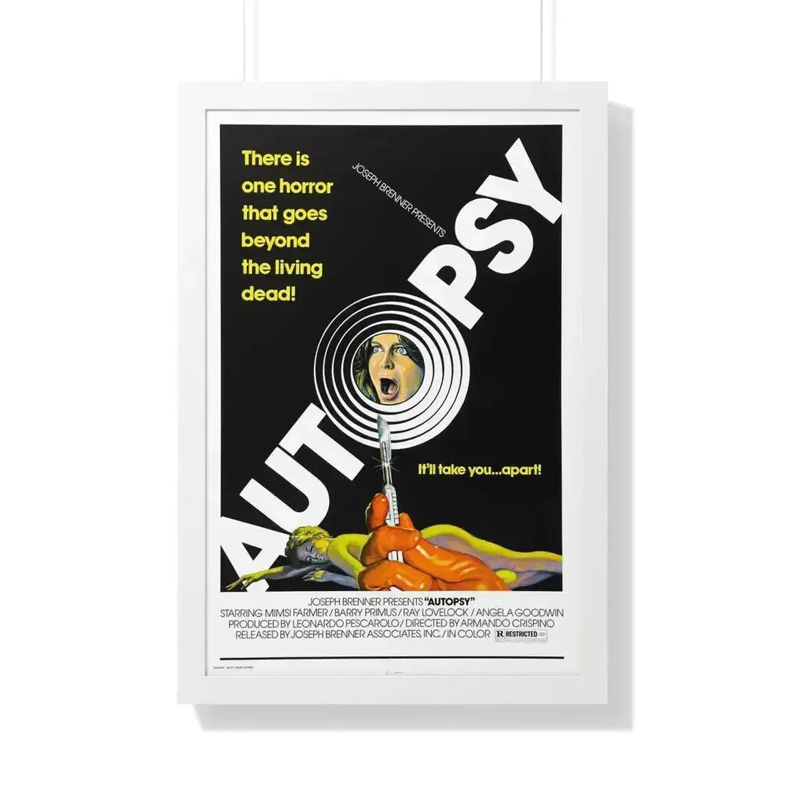 AUTOPSY 1975 - Framed Movie Poster 20" x 30" White - The Sticker Space