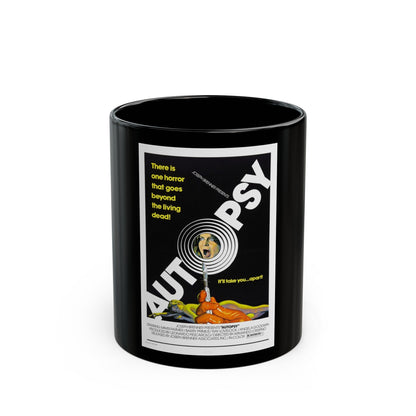 AUTOPSY 1975 Movie Poster - Black Coffee Mug-11oz-The Sticker Space