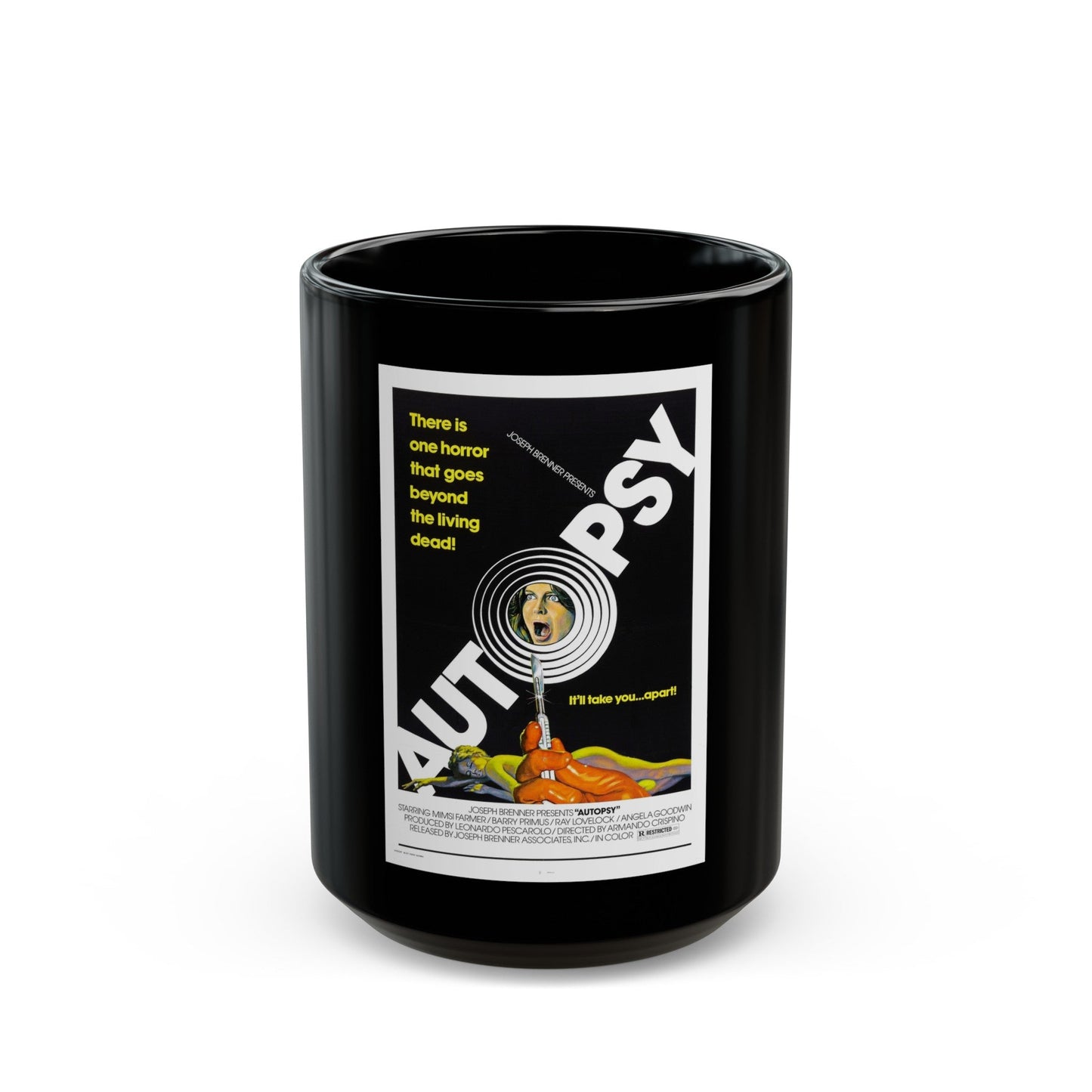 AUTOPSY 1975 Movie Poster - Black Coffee Mug-15oz-The Sticker Space