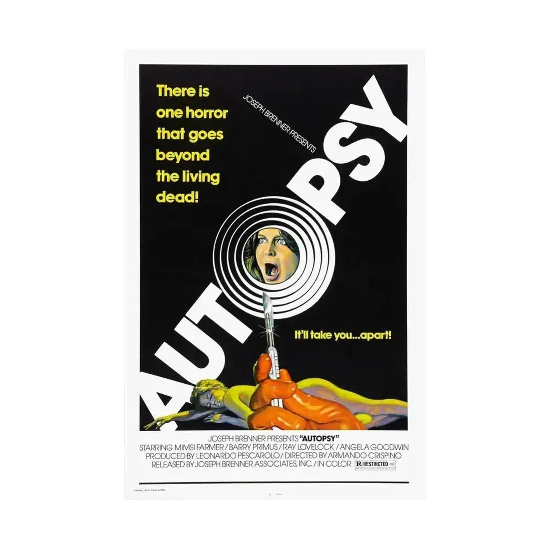 AUTOPSY 1975 - Paper Movie Poster - The Sticker Space