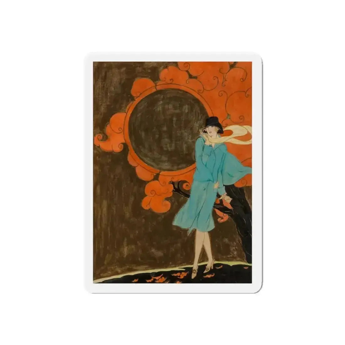 Autumn Breeze, Golden Book cover illustration, October 1926 (Magazine Illustration) Refrigerator Magnet - The Sticker Space
