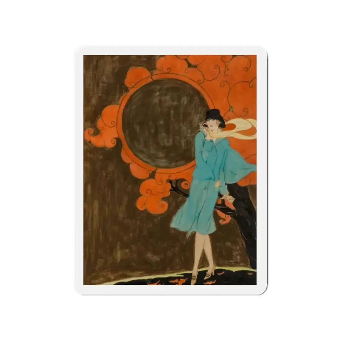 Autumn Breeze, Golden Book cover illustration, October 1926 (Magazine Illustration) Refrigerator Magnet - The Sticker Space