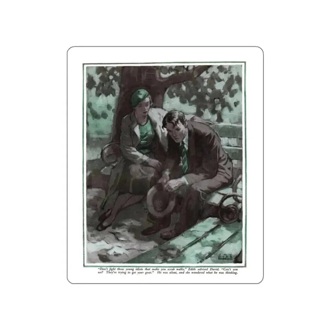 Autumn Idyl (1), Cosmopolitan, November 1934 (Magazine Illustration) STICKER Vinyl Die-Cut Decal - The Sticker Space