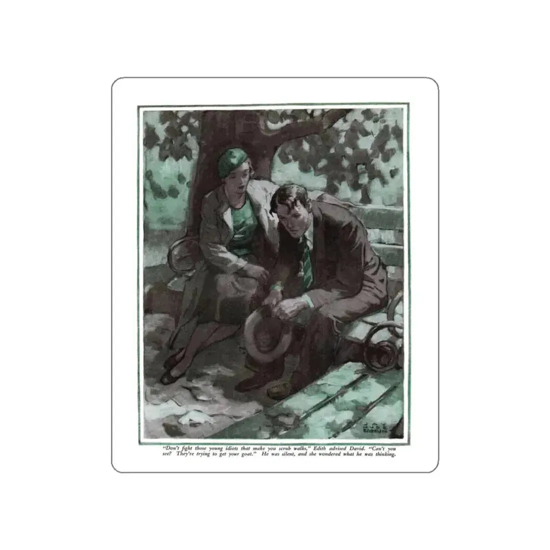 Autumn Idyl (1), Cosmopolitan, November 1934 (Magazine Illustration) STICKER Vinyl Die-Cut Decal - The Sticker Space